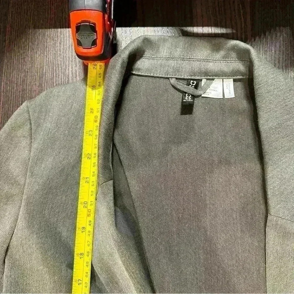 H&M | fitted single-breasted grey blazer with  front pockets womens xsmall - Picture 7 of 8